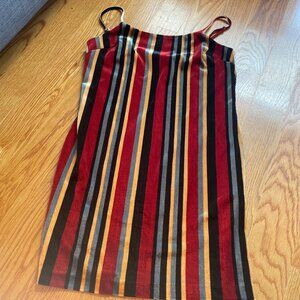 Forever 21 Red Striped Velvet Dress